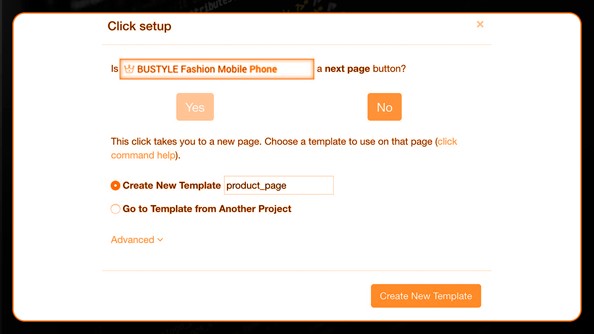 Select 'Create New Template'